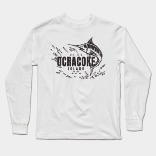 Vintage Marlin Fishing at Ocracoke Island, North Carolina Long Sleeve T-Shirt